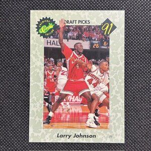 1991 Classic Draft Picks Larry Johnson RC Rookie #1 UNLV Charlotte Hornets